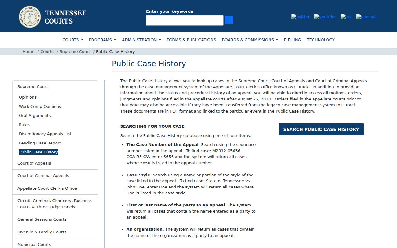 McMinn County court docket appellate search explanation