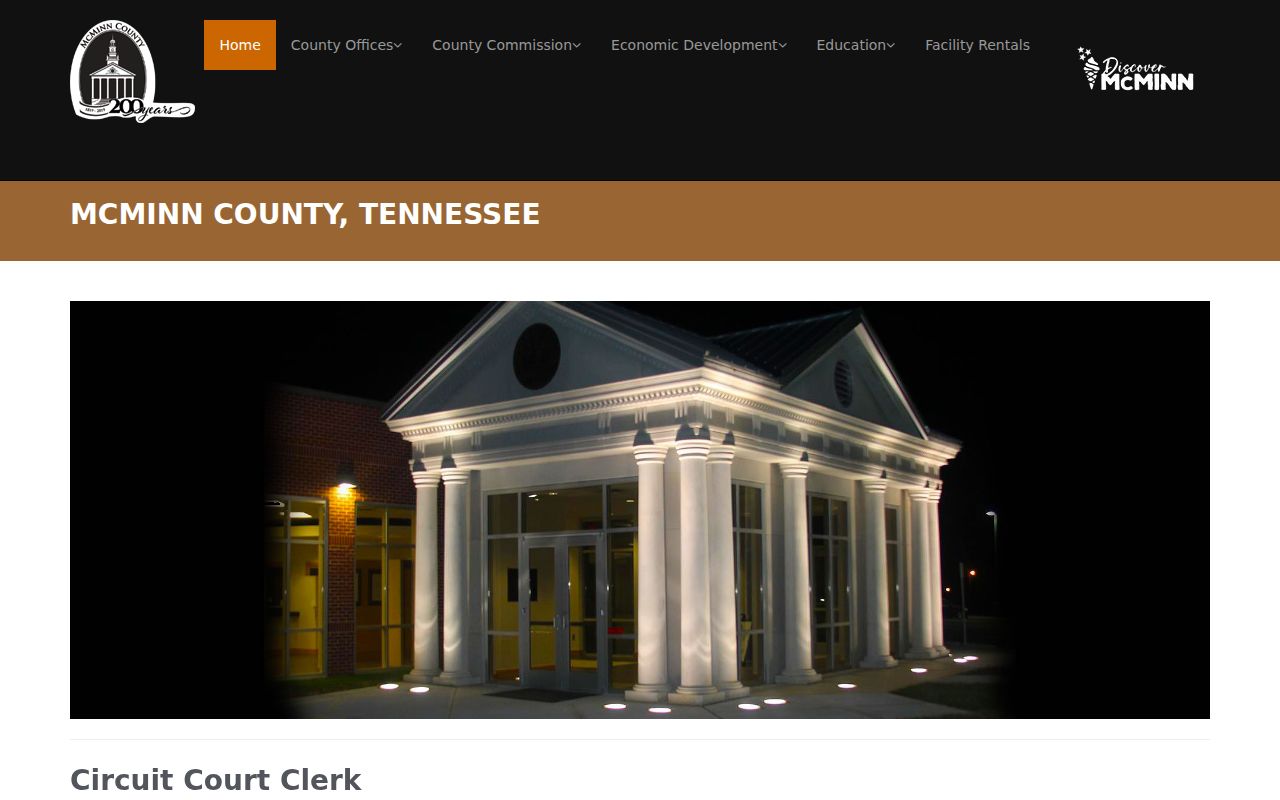 McMinn County court docket clerk contact and hours