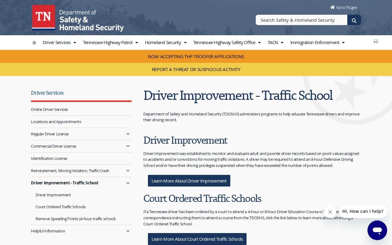 Tennessee traffic school source for McMinn County traffic records